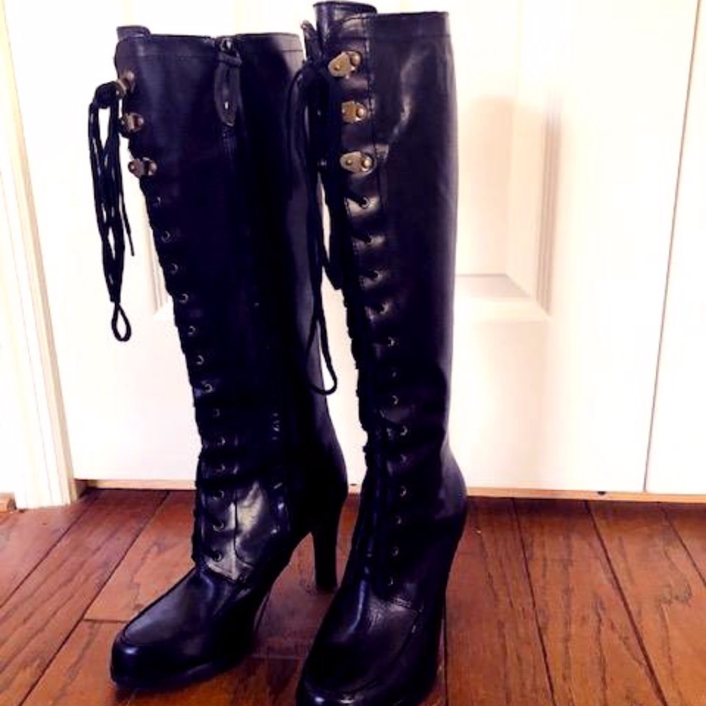 Leather Knee High Boots
